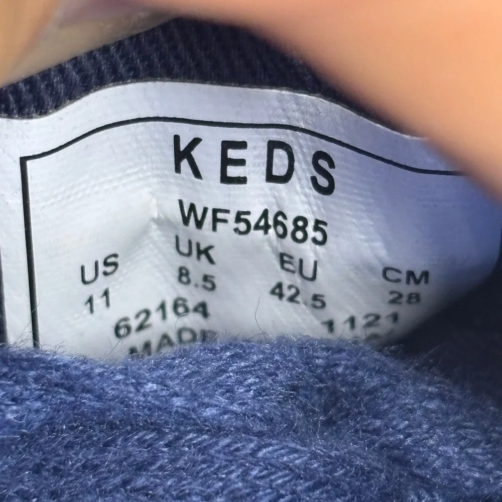 Keds Kickstart Canvas Low Top Lace Up Casual Comfort Sneakers Navy Womens Sz 11